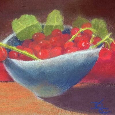 Bowl of Currants - Pastel by Debra Kay Carter