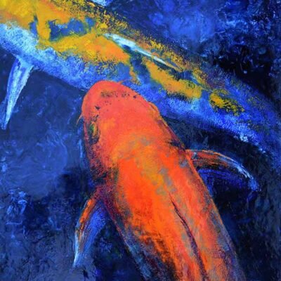 Koi II - Encaustic - by Donald Alan Carter