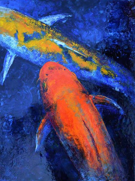 Koi II - Encaustic - by Donald Alan Carter